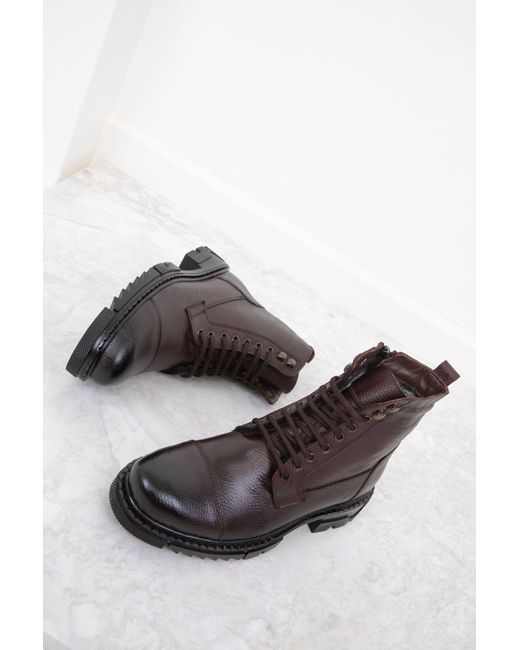 Soho Braune Stiefel Aus Echtem Leder – Bootie Für Herren in Brown für Herren