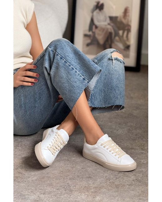 NİŞANTAŞI SHOES Gray Charlie Matte Back Flache Sohle Schnürschuhe Für Damen