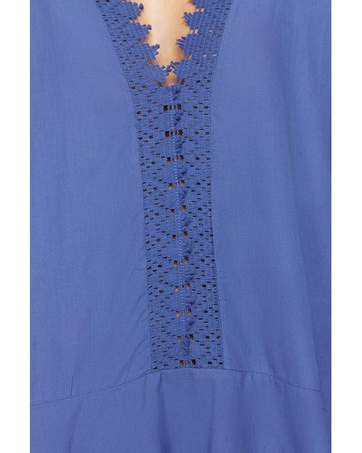 Trendyol Blue Es mini-strandkleid aus gewebter spitze mit details