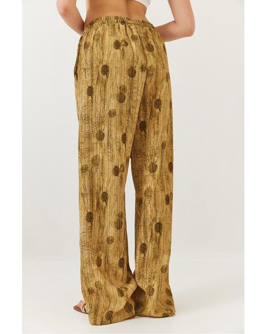 Bianco Lucci Yellow Palazzo-Hose Mit Elastischem Bund, Schnürung Und Taschendetail 80167 Für Damen