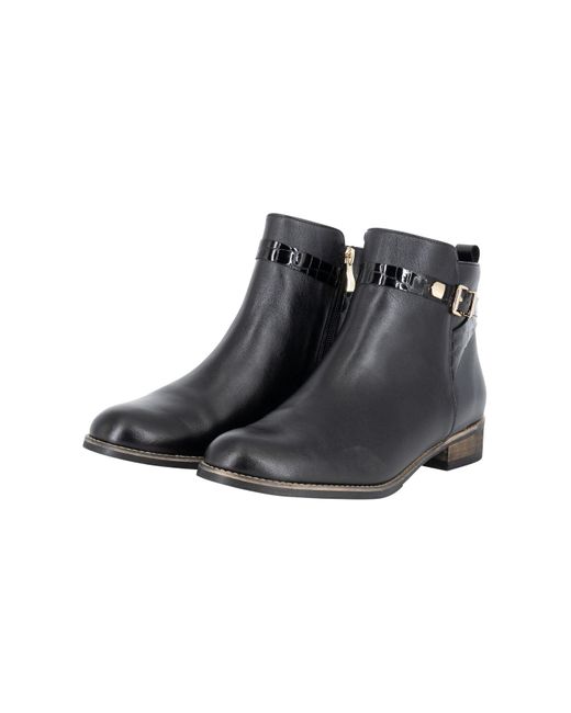 Usha Black Stiefelette blockabsatz