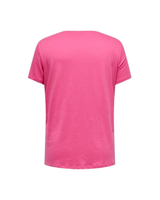 Only Carmakoma Pink Carsmiley life ss reg tee lcs jrs