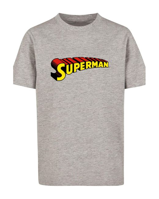 F4NT4STIC Gray Kinder Dc Comics Superman Telescopic Loco-Blk With Kids Basic Tee