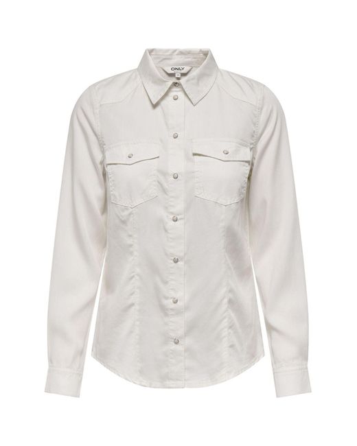 ONLY White Hemd Onlalexa Hemd Für Damen