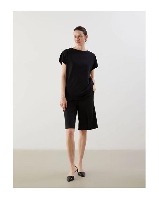 LC Waikiki Black Lcwaikiki Klassisches Schwarzes T-Shirt Mit Rundhalsausschnitt Für Damen