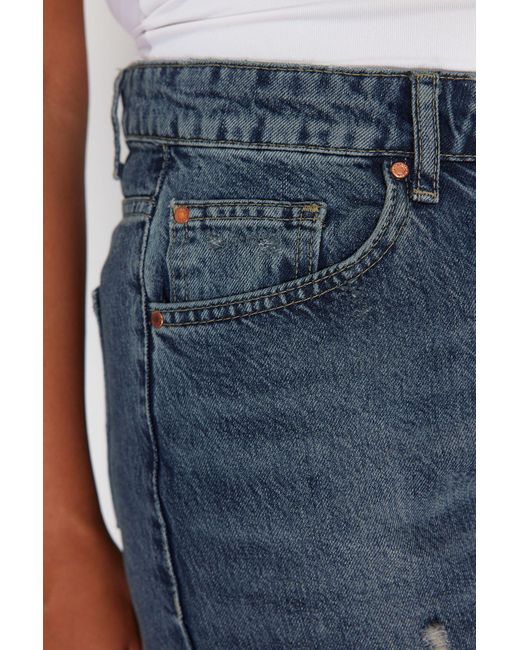 Trendyol Blue E jeans mit hoher taille und weitem bein