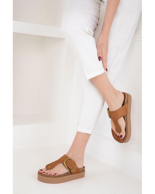 Soho Natural Taba Wildleder Hausschuhe Für Damen