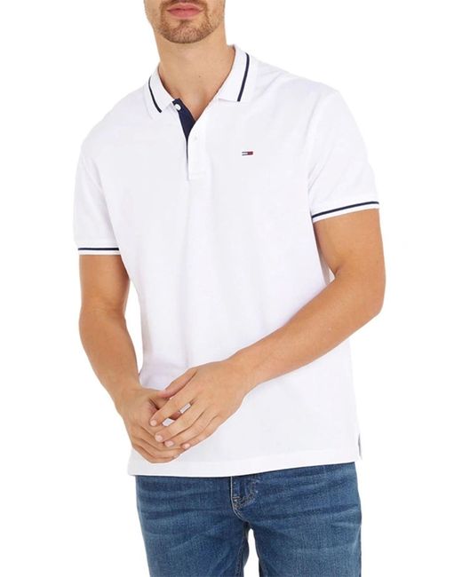 Tommy Hilfiger Tjm Tipped Stretch Polo Für Herren in White für Herren