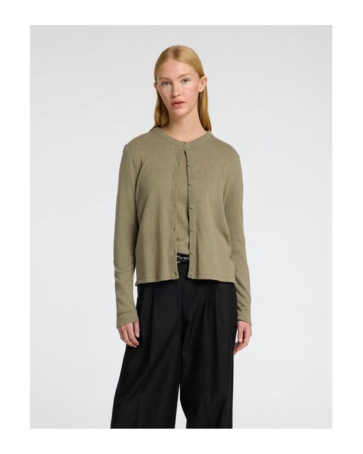 SELECTED Green Strickjacke Leinenmix Für Damen