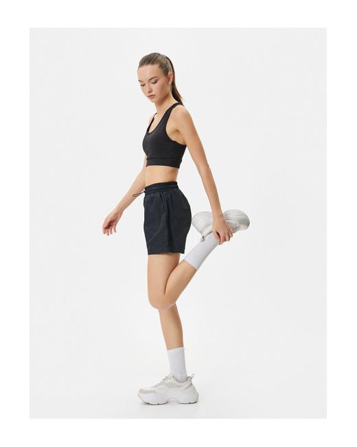 Koton White High Waist Strumpfhose Mit Taschen Mini Shorts Fallschirmstoff Für Damen