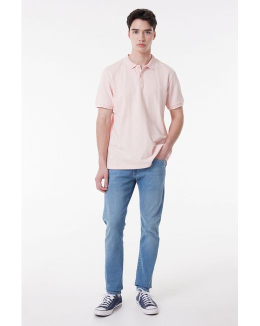 Lee Jeans Hellrosa Polokragen 100 Baumwolle Regularfit T-Shirt Für Herren in Multicolor für Herren