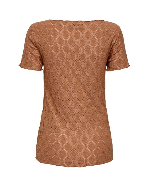 ONLY Brown T-Shirt Olmjunila T-Shirt Für Damen