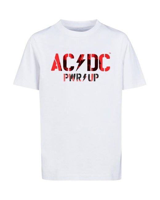 Merchcode Kids acdc pwrup photo logo basic t-shirt in White für Herren