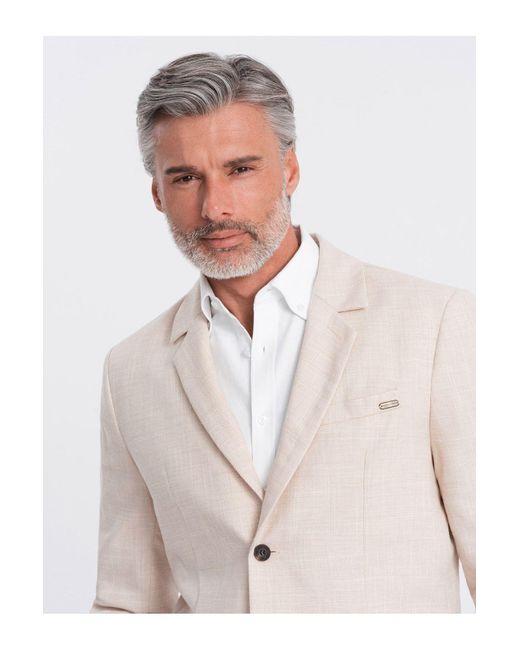 Ombre Blazer Im Regular-Schnitt Mit Leinen Creme V1 M Für Herren in Pink für Herren