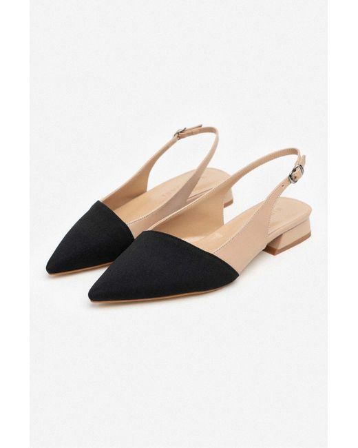 NİŞANTAŞI SHOES Gray Viktor Nude Satin Front Schwarzer Knöchelgürtel Detaillierte Spitze Zehenpartie Kurzer Absatz Babet Für Damen