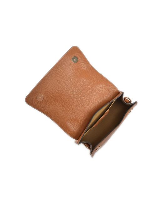Carla Ferreri Brown Handtasche 100 Rindsleder Vordere Klappe Über Magnetverschluss Innentasche Abmessungen: 17X19,5X8 Cm Für Damen