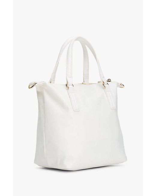 Tommy Hilfiger White Cremefarbene Einkaufstasche Mit Kreuzriemen Für Damen