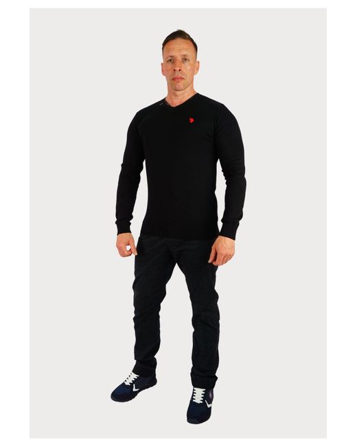 U.S. POLO ASSN. Strickpullover-Pullover Mit V-Ausschnitt Für Herren in Black für Herren