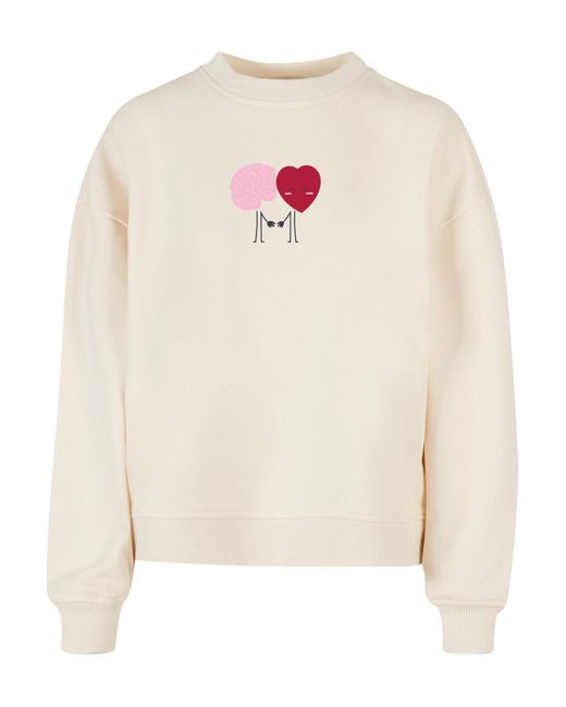 Merchcode White Umarmungen & Liebe Emotionales Gleichgewicht Oversized Crewneck Für Damen