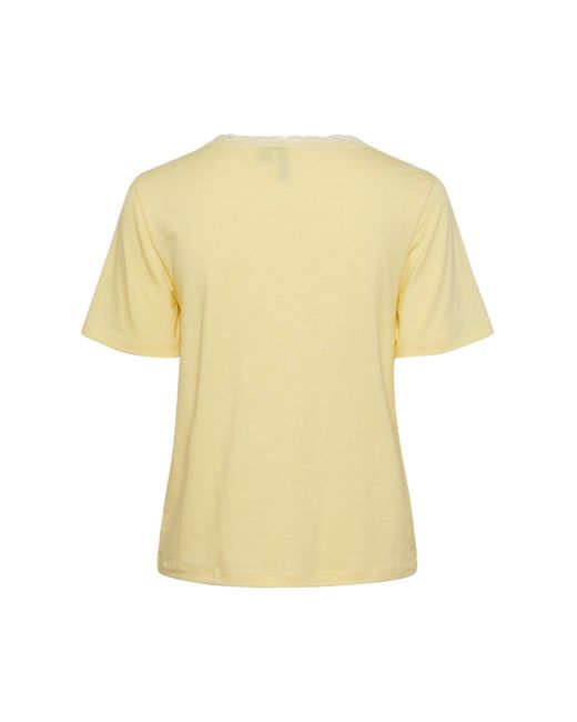 Pieces Yellow Pcmalene ss lace tee bc