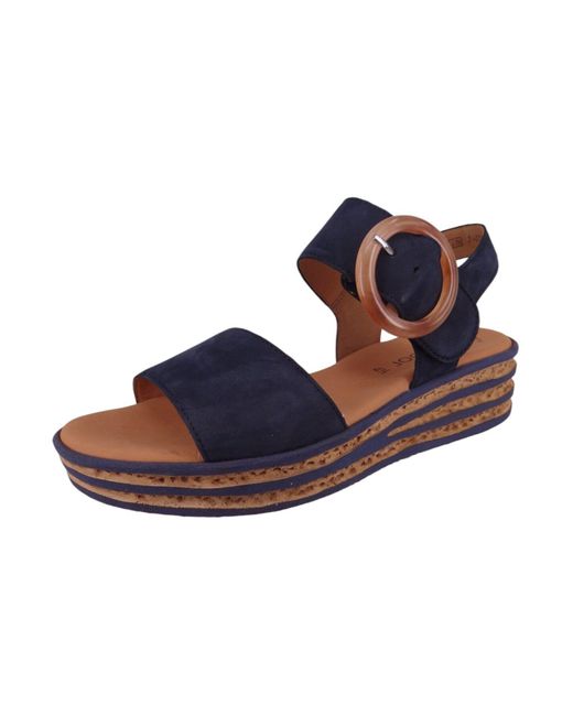 Gabor Komfort sandalen keil f-weite 44.550 16 blue leder