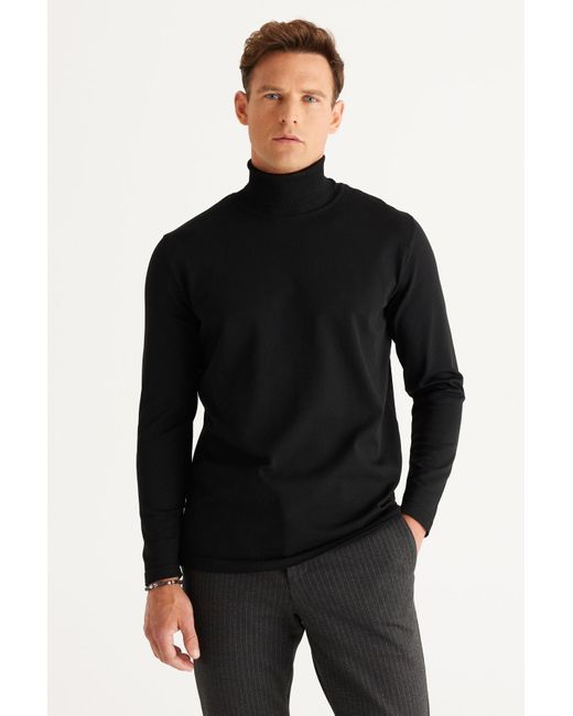 ALTINYILDIZ CLASSICS Pullover regular fit in Black für Herren