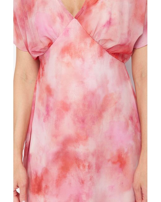 Trendyol Pink A-Linien-Maxikleid Aus Gewebtem Chiffon Mit Abstraktem Muster Für Damen