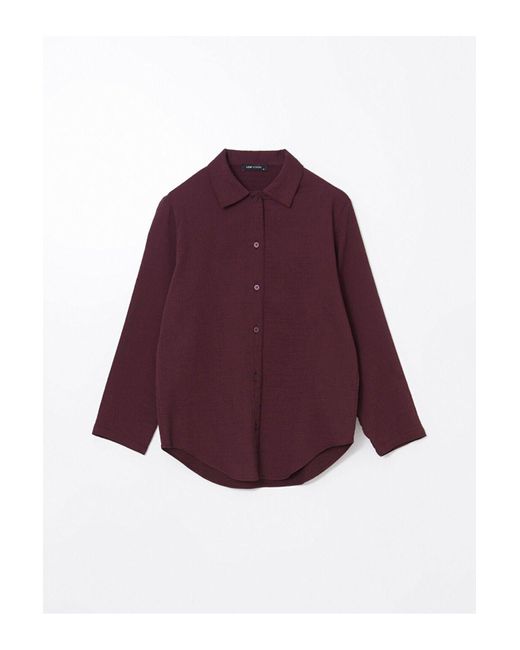 LC Waikiki Purple Hemd Mit Normaler Passform Für Damen