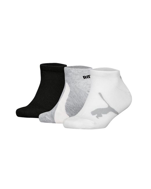 PUMA Black Kinder Sneakersocken, 3Er Pack Bwt Sneaker 3P, Logos, Einfarbig