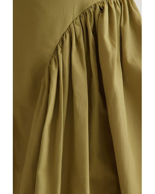Trendyol Yellow Grünes, Gewebtes Popeline-Kleid Mit A-Ausschnitt Für Damen