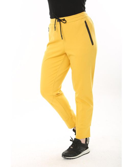 Şans Yellow Şans e sporthose mit ösenspitze und elastischem reißverschluss sowie taschendetail in übergröße