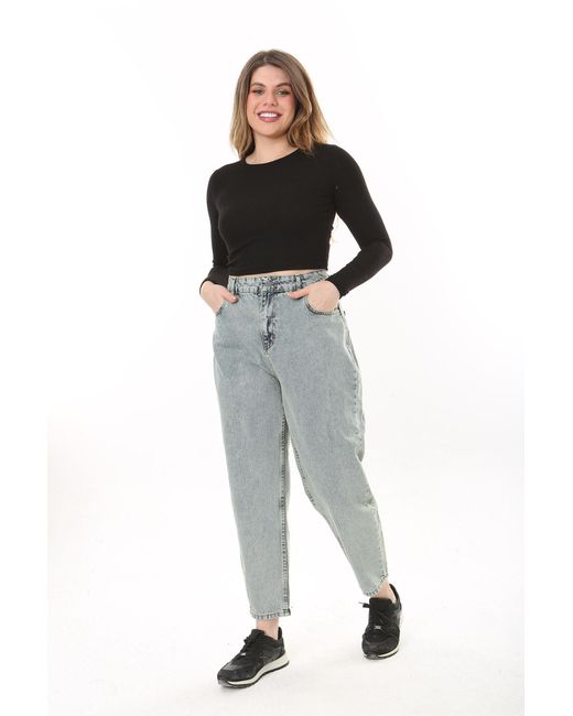 Şans Blue Şans e 5-pocket-jeans ohne lycra mit wascheffekt in großen größen