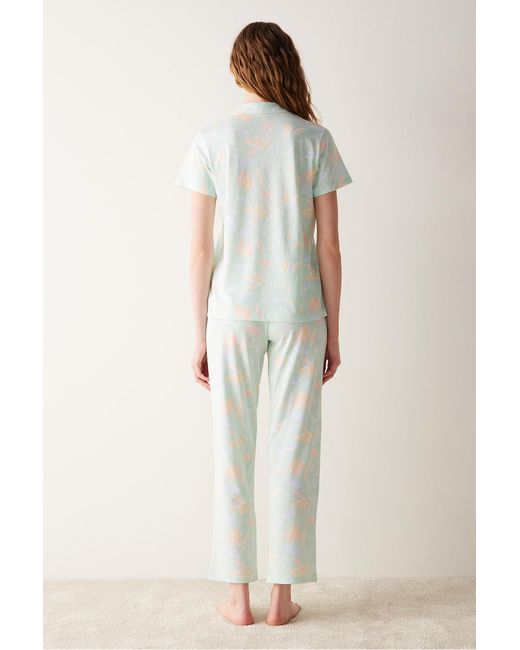 Penti Natural Base emilia pyjama-set mit hemd und hose in mint
