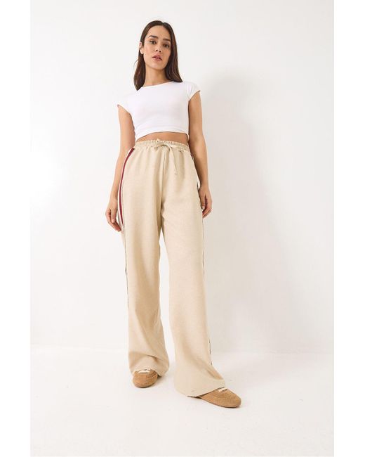 Bianco Lucci Natural Palazzo Pantalona Ribana Accessoire Spitze Detaillierte Tasche 80148 Für Damen