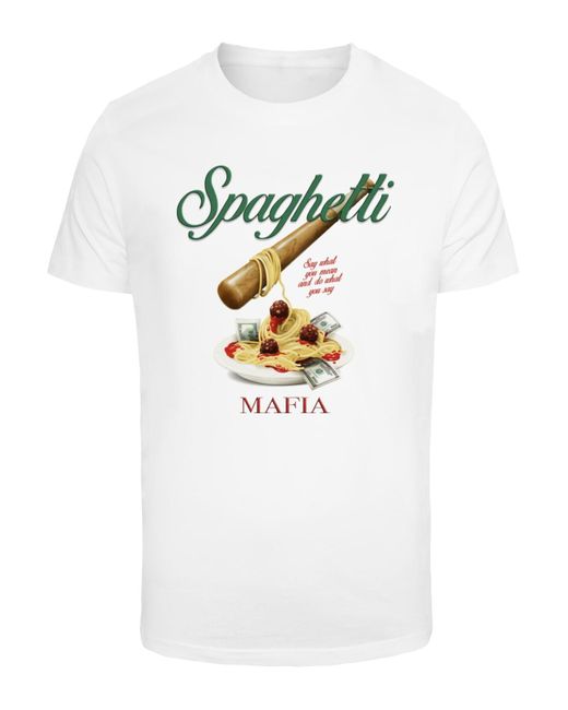 Mister Tee Spaghetti mafia tee in White für Herren