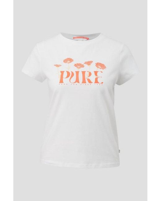 Qs By S.oliver White T-shirt mit frontprint