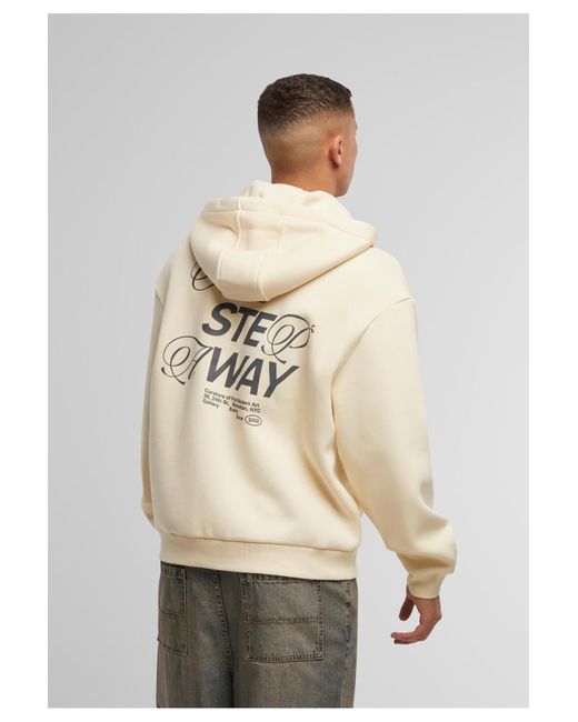 Upscale by Mister Tee One Step Away – Flauschiger Kapuzenpullover Mit Reißverschluss Für Herren in Natural für Herren