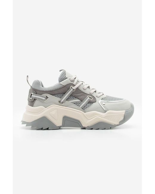 Marjin Gray Azlin Sneaker – Sportschuhe Mit Schnürung, Mesh Und Dicker Sohle Für Damen