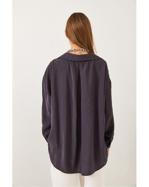 Bianco Lucci Gray Modalhemd Mit Übergroßem V-Ausschnitt 60388 Für Damen