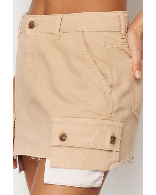 Trendyol Natural R low waist mini-jeansrock mit cargo-taschen