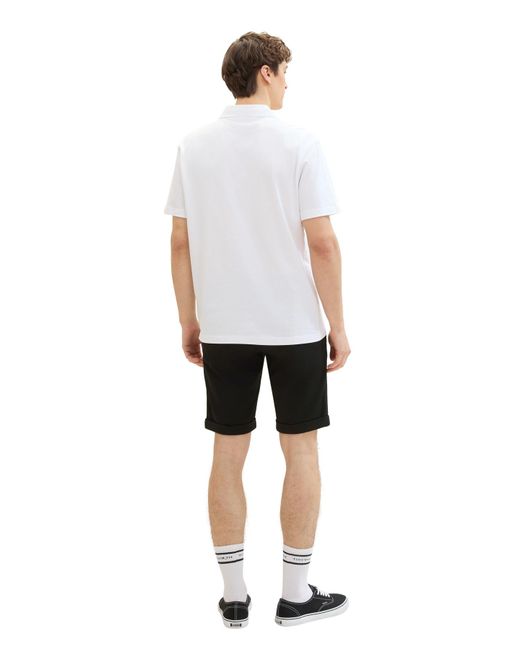 Tom Tailor Schmale piqué-chino-shorts in Black für Herren