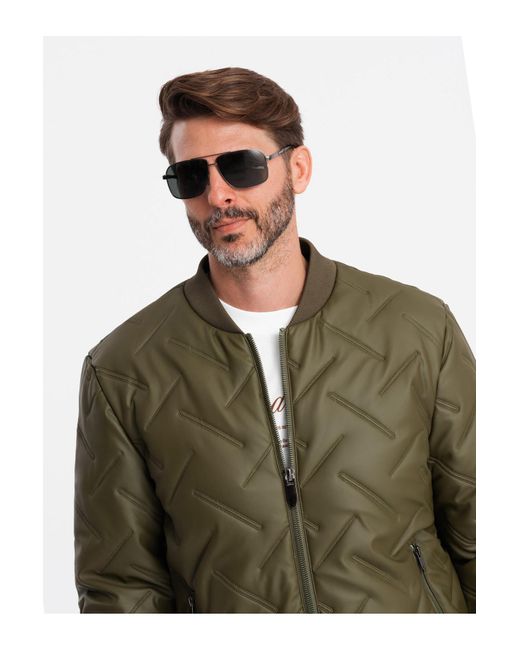 Ombre Bomberjacke Mit Prägung Oliv V2 Xl Für Herren in Green für Herren