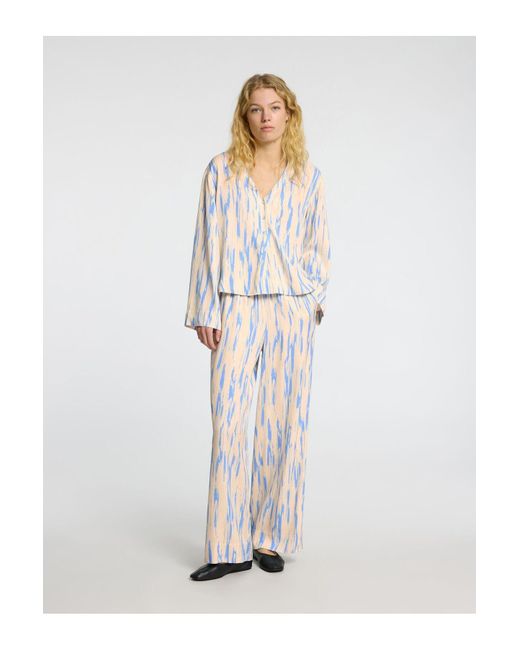 SELECTED White Hose Mit Weitem Bein Print Für Damen