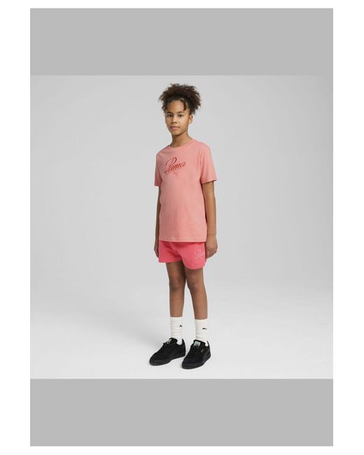 PUMA White Essentials Script Shorts Für Damen