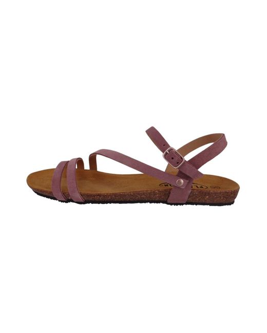 Plakton Brown Komfort Sandalen Mam Vita 575660 575660 Afelpado Malva Leder Für Damen