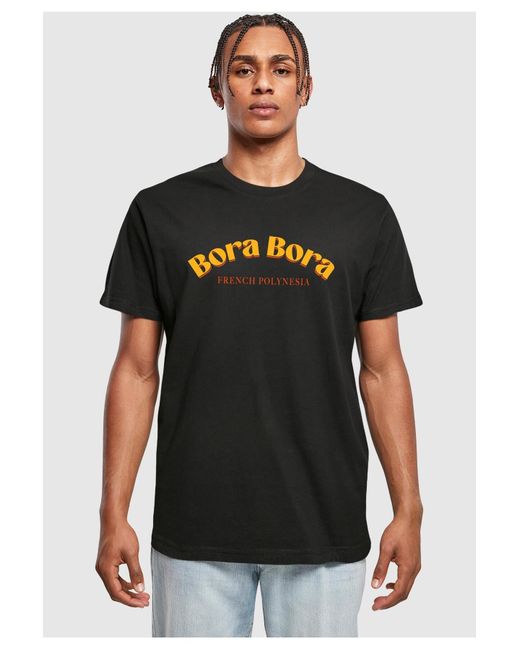 Mister Tee Bora bora french polynesia t-shirt in Black für Herren