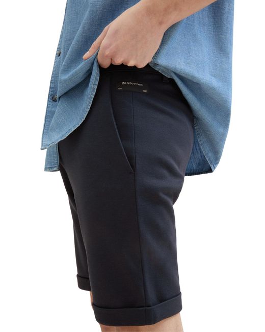 Tom Tailor Schmale piqué-chino-shorts in Blue für Herren