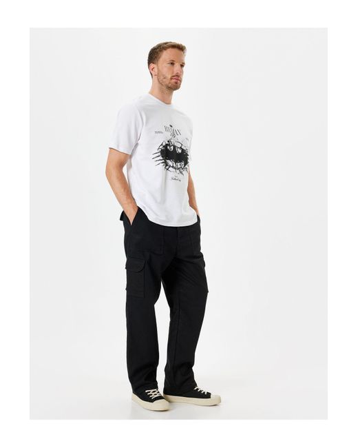 Koton Batman-T-Shirt Aus Baumwolle – Kurzärmelig, Lizenziert, Rundhalsausschnitt Für Herren in White für Herren