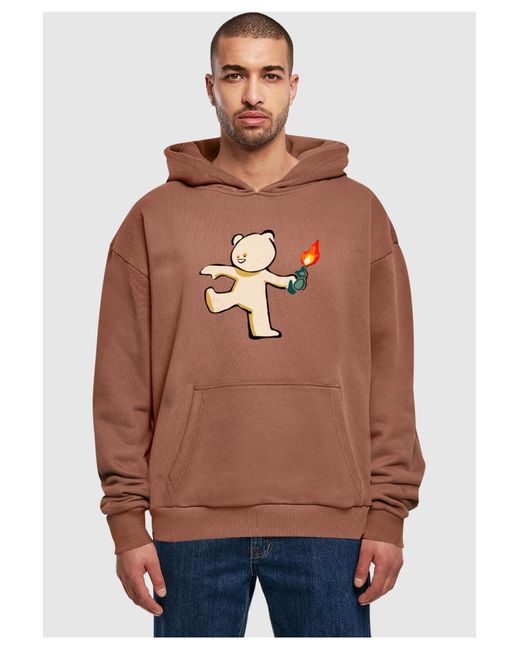 Merchcode Brandalised Molotov Teddy Ultra Heavy Kapuzenpullover Für Herren in Brown für Herren
