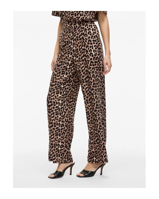 Vila Brown Hose Viliopana Leoprint Für Damen